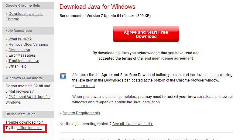 java download for windows 7 64 bit offline installer